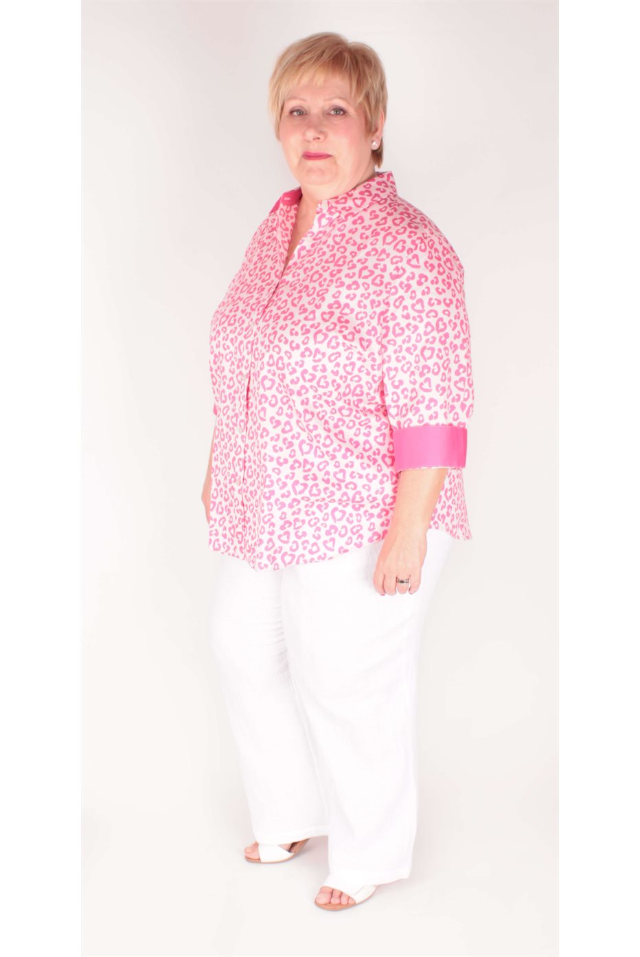 Chemise Margie Rose à manches 3 / 4 